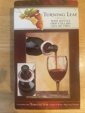 Wine Bottle Drip Collars (Set of 2) - Brown/Gold